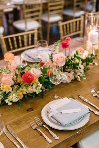 Gorgeous, lush floral centerpieces in shades of pink and neutral for a New Orleans garden style wedding ceremony at Hotel Peter + Paul by Leaf + Petal NOLA