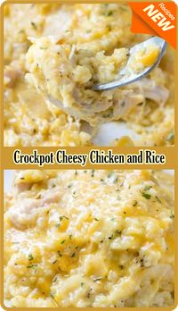 Crockpot Cheesy Chicken and Rice | Amzing Food