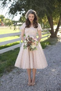 vintage lace tea length gown