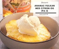 En dejlig dessert, med en is du ikke skal bruge en ismaskine til at lave. #dessert #is #ølimad #ømf.dk #ananas #rom #IPA