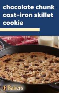 Cast-Iron Skillet Chocolate Chip Cookie – Skillet cookies make a great shareable dessert idea for parties. Don’t believe us, check out this large chocolate chip and pecan cookie for yourself!