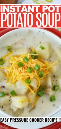 Potato Soup is the ulitmate comfort food! And this Instant Pot Potato Soup with Bacon will warm you up on even the coldest day. And, made entirely in one pot in your Pressure Cooker, clean up is super easy!