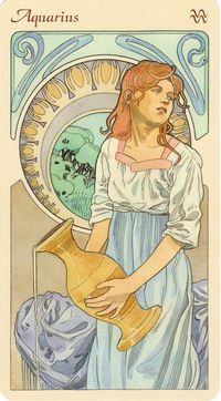 Aquarius - Art Nouveau Zodiac by Antonella Castelli