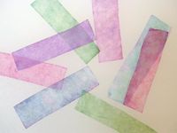 These pH paper test strips were made using coffee filters dipped in red cabbage juice.