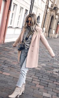 Blazer Spring Outfits 2018 Street Styles Jeans Chic Classy Womens Fashion Simple Pink Jacket