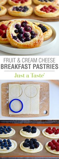 Fruit and Cream Cheese Breakfast Pastries recipe via justataste.com