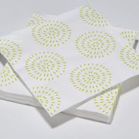 Serviettes en papier modernes cercles jaune