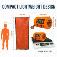 Life Bivy emergency sleeping bag, emergency blanket, survival shelter, and emergency bivy sack all-in-one. 120-decibel survival whistle and the bright orange color for rescuers, rescue. Lots of uses! Outdoors, stranded. #campervan #van #vwvan #outdoor #camper #camping #rvliving #rvlife #rving #health #safety #atcamp #boyscoutcamp #girlscoutcamp ----> Your visit supports www.indoorsy-outside.com, thank you! https://amzn.to/2R1EXwy