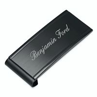 Personalized Stainless Steel Quality Black Ice Money Clip Dimension: 2.1" inches x .78" inches Great gifts for Groomsman