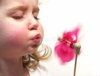 Girl blowing pinwheel. Little girl blowing a pink pinwheel , #ad, #blowing, #Girl, #pinwheel, #pink, #girl #ad