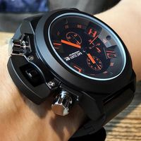 Mens Chronograph Watches Top Luxury Brand Men Military Sport Wristwatch Silicone Strap Quartz Watch Relogio Masculino #watches #silicone #chronograph #sport #wristwatch