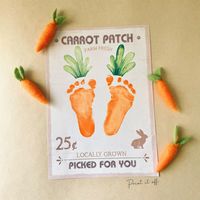 Farm Sign Carrot Patch Easter / Footprint Feet Art Craft / | Etsy