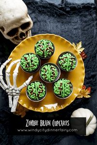 Zombie Brain Halloween Cupcakes - The Windy City Dinner FairyThe Windy City Dinner Fairy