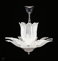 A BAROVIER & TOSO STYLE MOLDED "GRANIGLIA" LEAF AND CHROMED STEEL NIN... Lot 629 | #1891527793