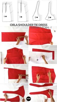 From clean finished plunging front and back neckline to under bust gathering, this dress offers slightly high waisted silhouette with fitted hip shift dress that will fit you like a glove. Simply follow this Orla dress sewing pattern tutorial to achieve this elegant dress to wear for going out or even on a special occasion.