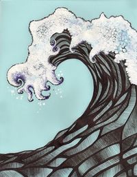 Surfs Up?, via Flickr. white out, black ink, and blue ink. More