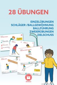 Unihockey ist ein Klassiker im Sportunterricht. Für deine Unterrichtsreihe stellen wir dir erprobte Stationskarten und viele Spielformen bereit. Das Material gibt es in doppelter Ausführung, einmal haben alle Figuren Unihockeyschläger und einmal haben alle Hockeyschläger. #unihockey #sportunterricht #unterrichtsmaterial #wimasu