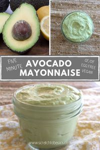 five minute avocado mayo that's gluten free, dairy free, egg free and vegan