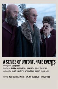 minimal polaroid series poster for a series of unfortunate events