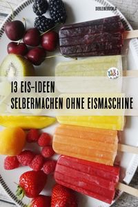 Im kostenlosen E-Book gibt es 13 tolle Eis-Ideen und Rezepte für Eis ohne Eismaschine! Die Popsicles & Co kommen fast alle ohne Zucker aus und schmecken den ganzen Sommer über. Eis ohne Verpackung und ohne Eismaschine - mach es dir leicht!
