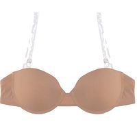 Ted Noah Transparent Clear Invisible Removable Shoulder Straps & Back Strap Plunge Bra (Nude, 36C) at Amazon Women’s Clothing store