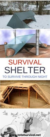 Survival Tips: How To Build DIY Survival Shelters To Survive Through The Night. Knowing how to create survival shelters for different environments is a valuable outdoor skill. These 9 DIY survival shelters could just save your life when the sun is getting low and you're out of luck! #survival #tent #shelter #survive