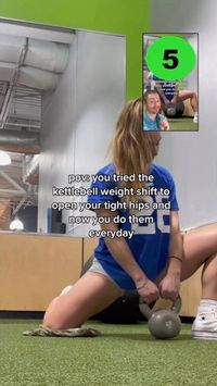Squat University on Instagram: "The kettlebell weight shift is one of my favorite hip openers. Here’s an example today of how it was a helpful tool for @samokunola as he recovered from his knee pain. . Shout out @doc_willy_ for prescribing these to @lilytofel (opening stitched video) & @muscleandmotion for the awesome anatomy graphics used today."
