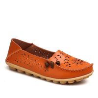 Non-slip Summer Hollow Out Pure Color Flats Orange