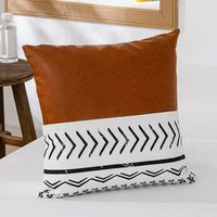 Sizes: Square: 45 x 45cm / Rectangle: 35 x 50cm Crafted from Faux Leather and Cotton.The backside of the cushion cover is solid white cotton. Note: Cushion pad not included.