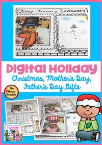 This easy to make digital holiday calendar is a great way to make holidays and special classroom/school days stand out. The calendar makes a lovely gift that everyone appreciates. One of my favorite holiday gift projects to create for our parents is a yearly calendar. But rushed for time, I decided to make it in a digital format this past year and it was so much easier! It makes the perfect gift for Christmas, Mother's Day, Dad’s Day, or simply an end of the year gift to give to the kids.
