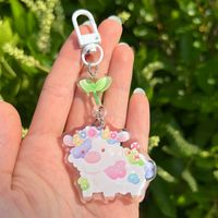 cottagecore cow epoxy keychain by kamiaristudio