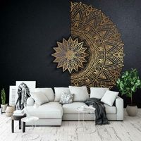 Fototapete MANDALA 3D ORNAMENT gold grau Orient Ornament Indische Wohnzimmer 412 • EUR 25,90 #wanddekoration