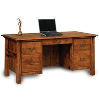Solid Wood Amish Made Artesa Double-Pedestal Desk: Classic and perfectly made desk.
