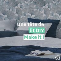 Créer une tête de lit qui a de l'allure, c'est tout simple ! Avec 2 panneaux de médium et 1 rouleau du papier peint de votre choix vous pouvez relooker très facilement votre chambre à coucher. Carreaux de ciment, jungle, scandinave, reste à choisir le style de votre papier peint.