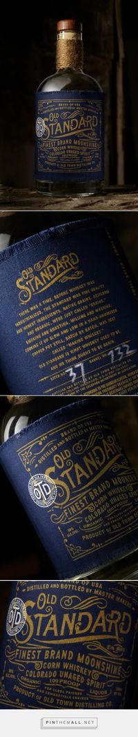 Old Standard #Moonshine #packaging designed by Chad Michael Studio - http://www.packagingoftheworld.com/2015/06/old-standard-moonshine.html