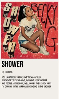 minimal poster of the song shower by becky g