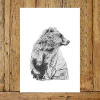 Big Wet Bear Print - A3