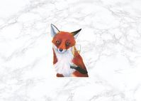 Fox with wine sticker This sticker is: Waterproof Abrasion Proof UV Resistant Has a Glossy Vinyl Finish Has a Die cut white trim. Measurements: 3 inches x 2.25 inches (widest point) This sticker was created from an original watercolor painting by Rachel Fisher