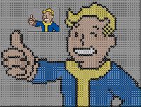 pixel art en perle hama: fallout perles à repasser