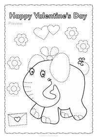Help your child develop their pre-writing and fine motor skills with Valentine`s Day themed Trace and Color Pages. #tracing #prewriting #motorskills #tracingworksheets #prekindergarten #kindergarten #AMStudio
