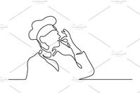 Cook making tasty delicious gesture