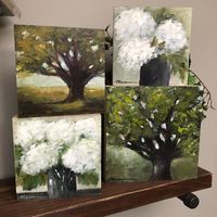 Marie Wheeler Art on Instagram: “I paint on artist panels that adhere to our own handcrafted 6x6 and 8x8 cradled wood boxes. They are made to sit amongst your shelf display…”