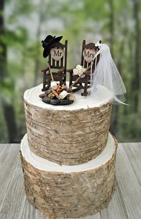 Miniature rocking chair campfire marshmallow wedding cake | Country wedding cakes, Wedding cake rustic, Wedding cake toppers