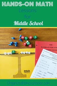 Hands-on activities can make middle school math much easier! Use these activities and interactive notebooks to learn topics such as algebra, geometry, and number sense. #middleschool #math #homeschool