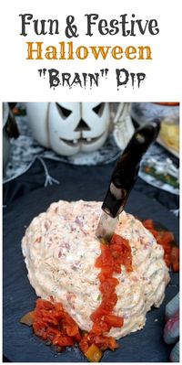 Easy to make Fun & Festive Halloween Mexican Brain Dip