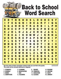 BACK TO SCHOOL WORD SEARCH