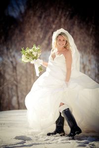 Because my silly light- hearted girl loves her boots.... She's just not a winter wedding person!!