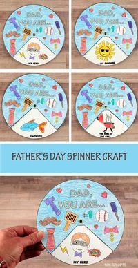 Father's Day Spinner Craft For Kids - Non-Toy Gifts #fathersdaycraft #fathersdayspinner