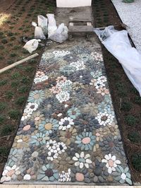 Is this the sweetest thing ever? #stone #Mosaic #pebbles #walkway #path #diy