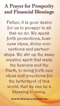Prayer for financial prosperity